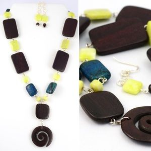 Statement handmade beaded necklace set